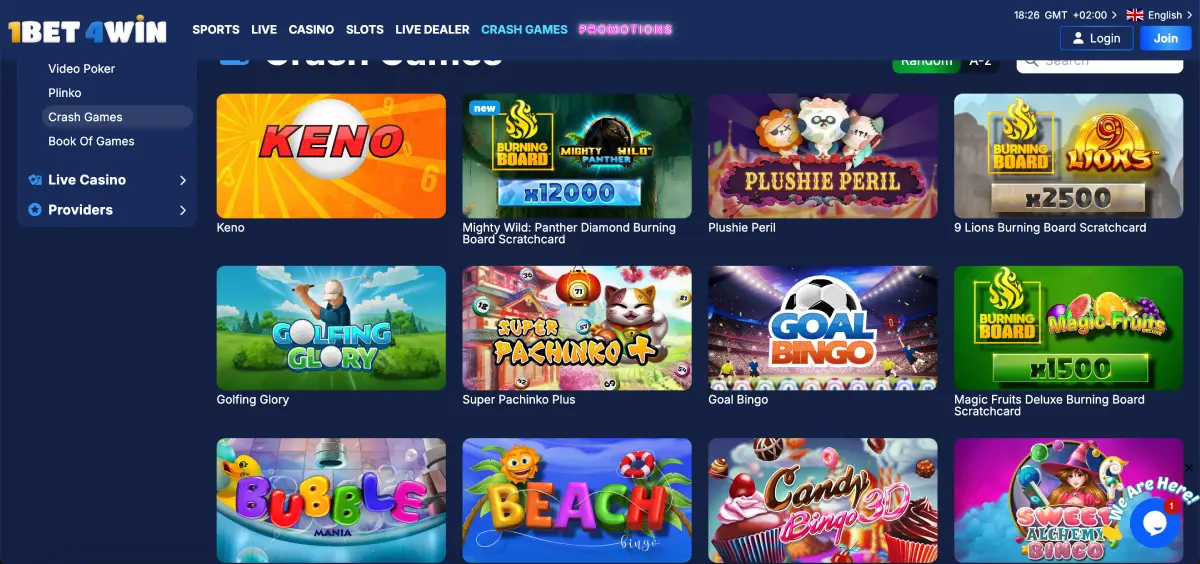 Crash games King Cash 10 Super Pachinko and Paper Lanterns at 1Bet4Win