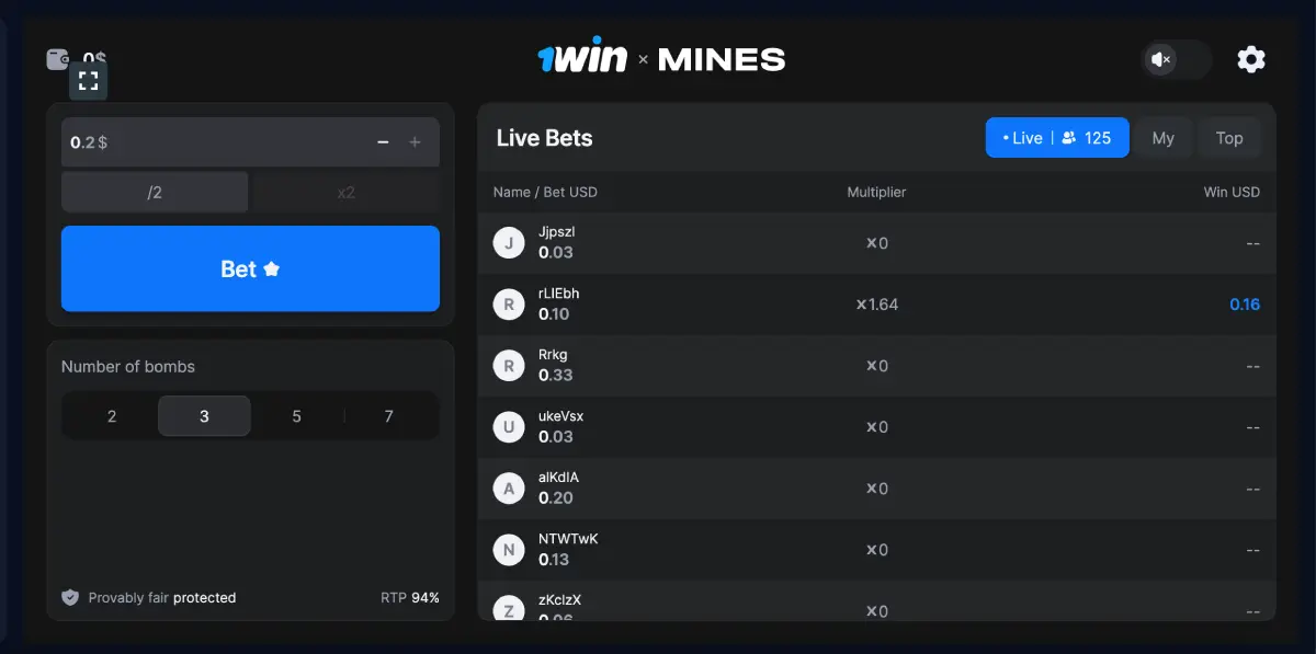 Stars increase multiplier, traps end the round in Mines 1Win