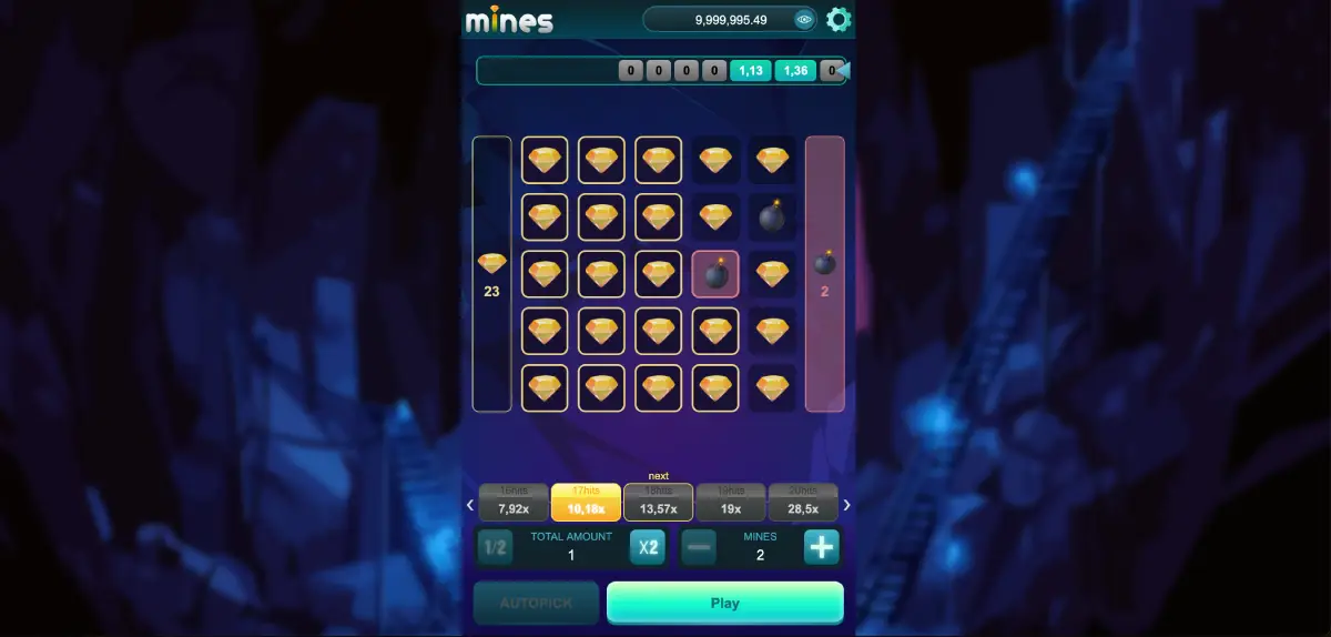 Free demo mode for Mines Funky Games