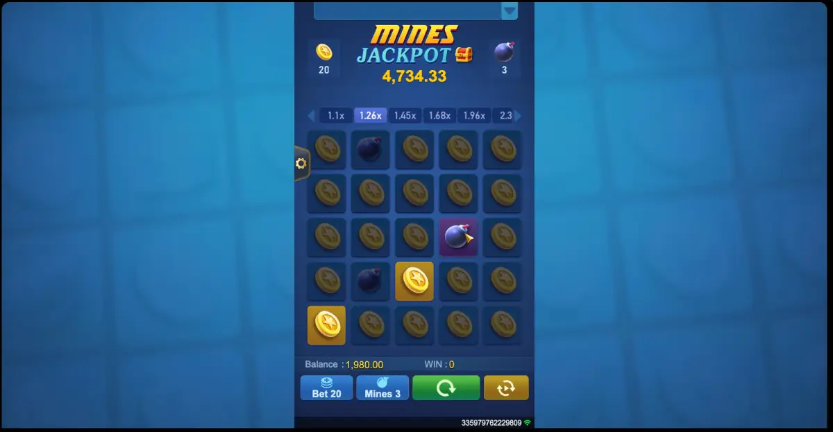 Mines Tadagaming slot with 5x5 grid overview