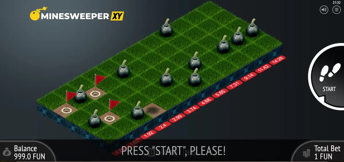 Minesweeper XY BGaming slot with adjustable grid sizes