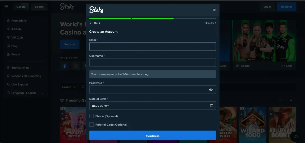 How to play Stake Mines step by step select mines bet click tiles cash out